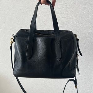 Black Fossil Sydney Satchel Bag